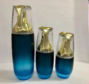 Αναδρομικό στρογγυλό καλλυντικό λοσιόν μπουκαλιών αντλιών προσαρμοσμένο απόδοση χρώμα σφράγισης μπουκαλιών καλό και εκτύπωση