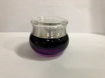 Στρογγυλό γυαλιού κρέμας διάφορο χρώμα μπουκαλιών κρέμας συσκευασίας βάζων καλλυντικό και εκτύπωση
