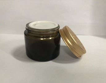 Χρυσό καπάκι ηλέκτρινο 2oz 8oz αργιλίου γύρω από την καλλυντική συσκευασία φροντίδας δέρματος βάζων