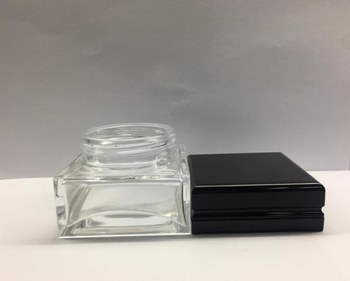 Τετραγωνικό 30g 50g γυαλιού καλλυντικό βάζων μπουκάλι κρέμας Skincare συσκευάζοντας