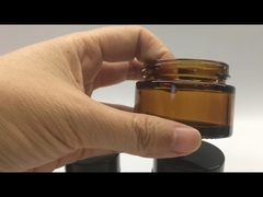 Natural Amber Glass Jar Frosted Cosmetic Straight Round Shape Plastic Cap