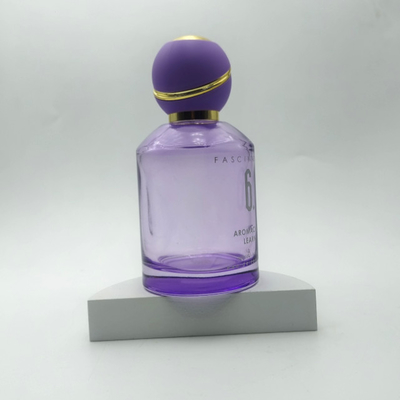 Μπουκάλι αρώματος 100ml, μωβ, στρογγυλό σχήμα με στρογγυλό καπάκι μπάλας