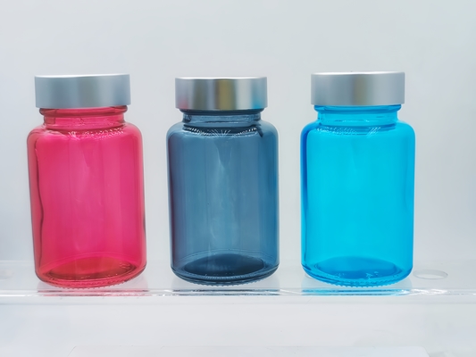 Μπουκάλι κάψουλας γυαλιού 100ml Μπουκάλι συμπληρώματος μαλλιών Στρογγυλή κάψουλα γυαλιού Για ορό ματιών και ορό προσώπου OEM