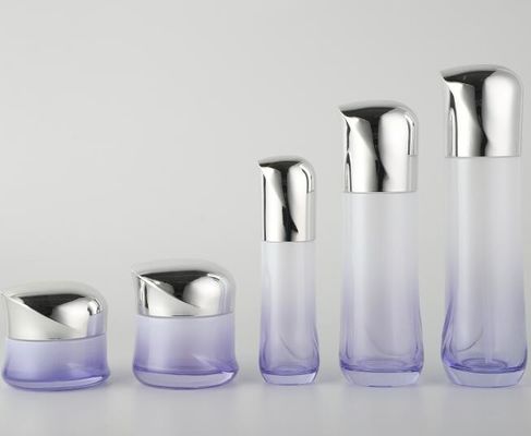 Καλλυντικά μπουκάλια γυαλιού πολυτέλειας με την καλυμμένη καλλυντική συσκευασία καπακιών/μπουκαλιών λοσιόν βάζων κρέμας