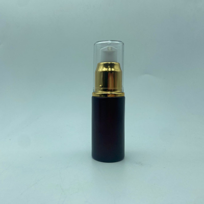 Μπουκάλι γυάλινης λοσιόν 15ml σκούρο κόκκινο ορό μπουκάλι με γυαλιστερό χρυσό / ασημένιο αντλία λοσιόν ματιών μπουκάλι αντλία μπουκάλι καλλυντικά μπουκάλι OEM