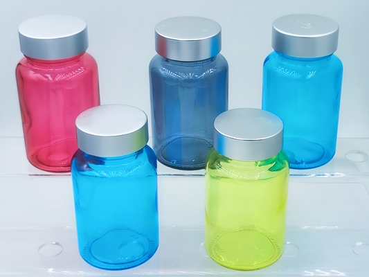 Μπουκάλι κάψουλας γυαλιού 100ml Μπουκάλι συμπληρώματος μαλλιών Στρογγυλή κάψουλα γυαλιού Για ορό ματιών και ορό προσώπου OEM