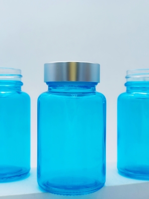 Μπουκάλι κάψουλας γυαλιού 100ml Μπουκάλι συμπληρώματος μαλλιών Στρογγυλή κάψουλα γυαλιού Για ορό ματιών και ορό προσώπου OEM