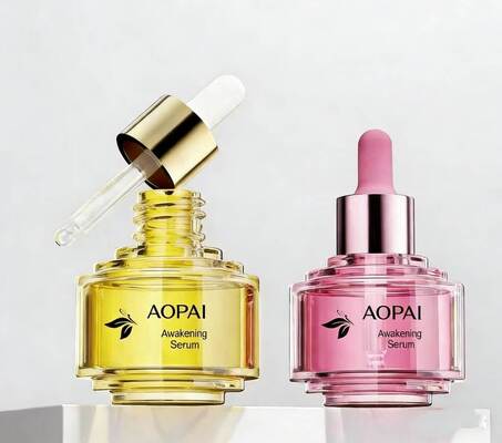 Πολυτελές δίχρωμο γυάλινο μπουκάλι σταγονόμετρου 30 ml Νέο κομψό σχέδιο για την περιποίηση του δέρματος με αιθέριο έλαιο