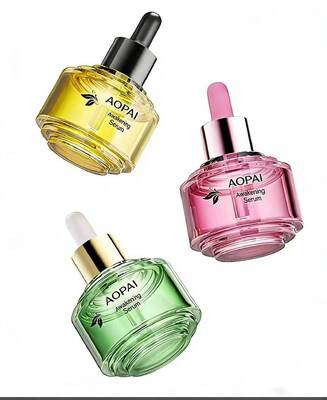 Πολυτελές δίχρωμο γυάλινο μπουκάλι σταγονόμετρου 30 ml Νέο κομψό σχέδιο για την περιποίηση του δέρματος με αιθέριο έλαιο